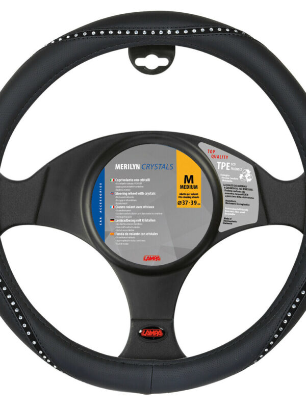 33135-Merilyn, Skeentex navlaka za volan s kristalima - M - Ø 37/39 cm - prozirna