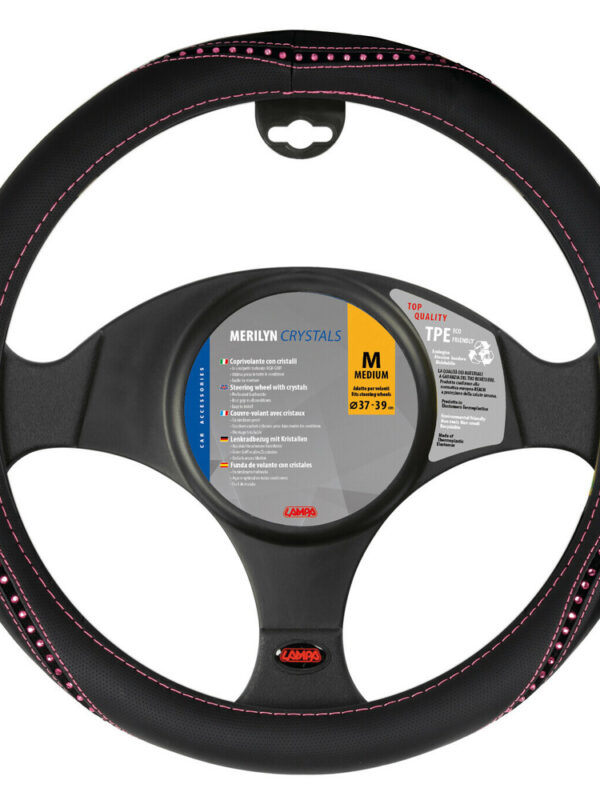 33137-Merilyn, Skeentex navlaka za volan s kristalima - M - Ø 37/39 cm - Pink